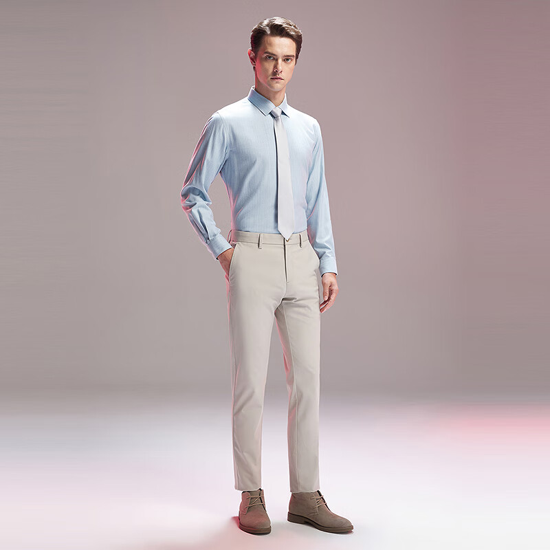 YOUNGOR Blue Stripes Long Sleeve Shirt