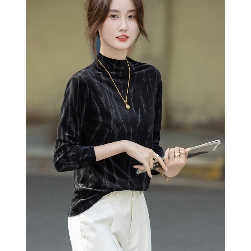 Demana Velvet Story Autumn Half Turtleneck T-Shirt