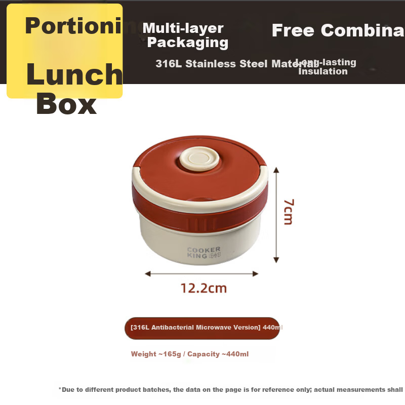 COOKER KING 316L Stainless Steel Insulated Lunch Box
