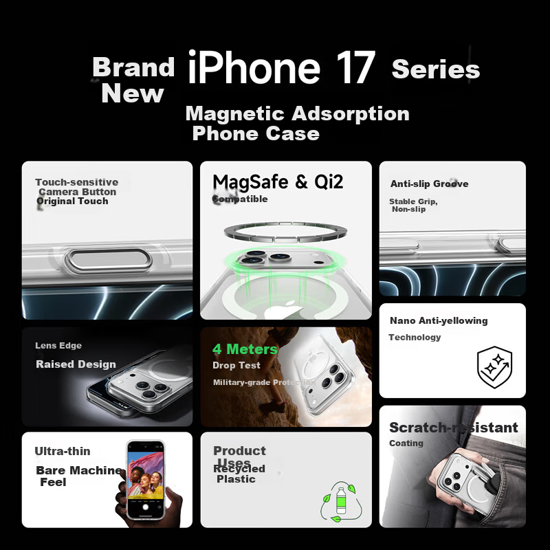BELKIN iPhone 17 Clear Full Cover Magnetic Case