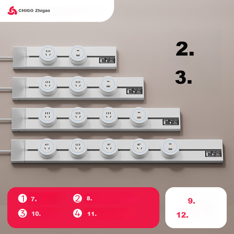 CHIGO Track Socket with Cable 3 Outlets