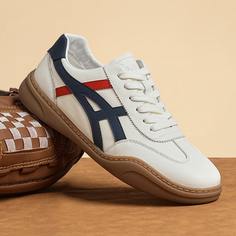 St&Sat Men's Color-Block Retro Sneakers