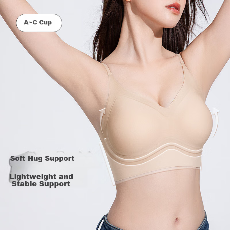 Dushiliren 7A Antibacterial Foundation Bra, Seamless Invisible Thin Strap