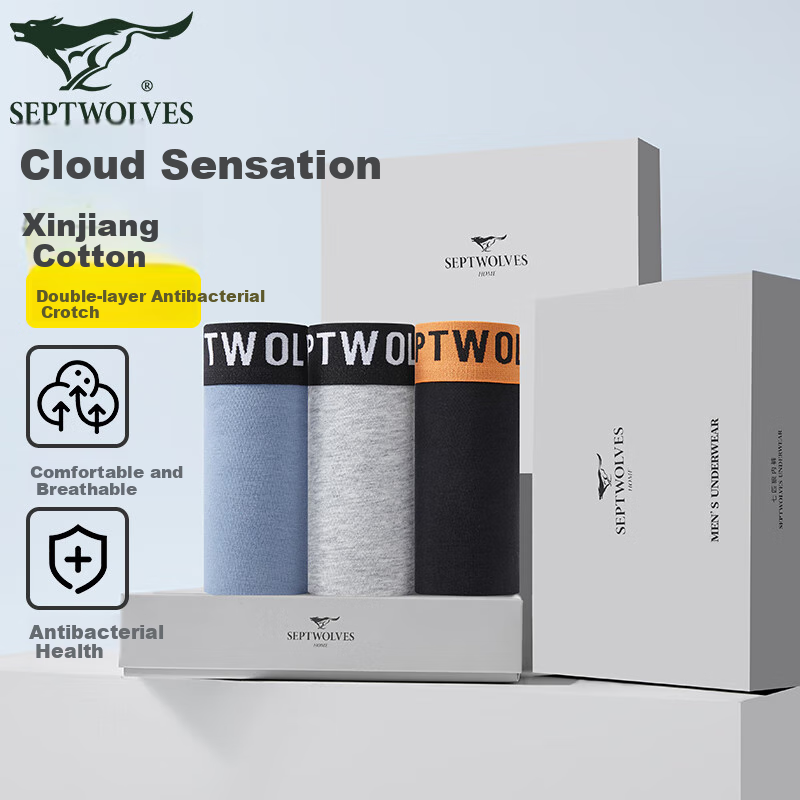 Seven Wolves Cotton Boxer Briefs - Antibacterial & Breathable