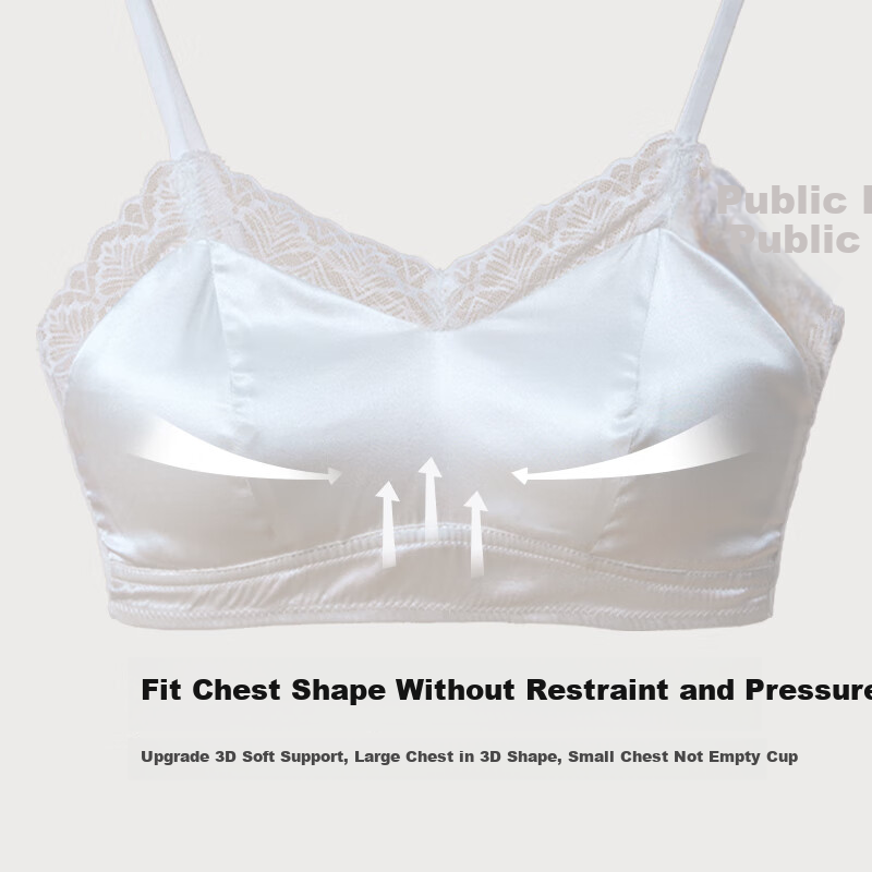 Sijie Silk French Lace Bandeau Bra