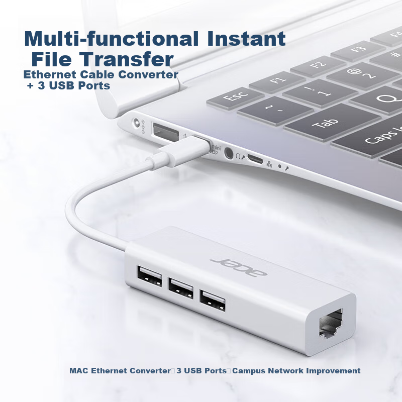 Acer Type-C to Gigabit Ethernet Hub with USB 3.0 Ports