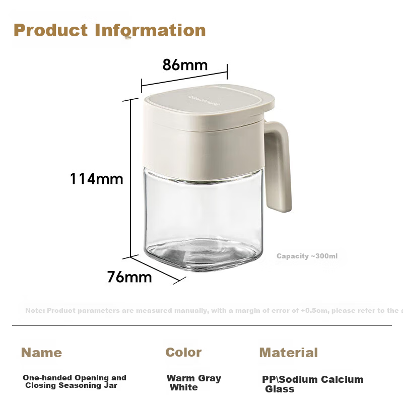 Maxcook Seasoning Container - Glass Spice Jar with 300ml Capacity