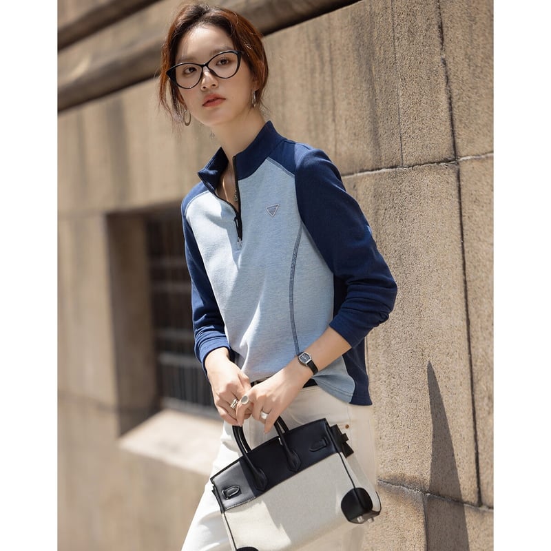 Demana Winter Korean Style Color-Block T-Shirt