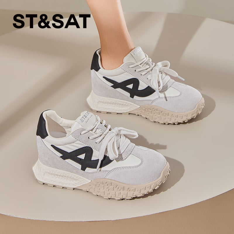 St&Sat Retro Thick-Soled Height-Increasing Shoes