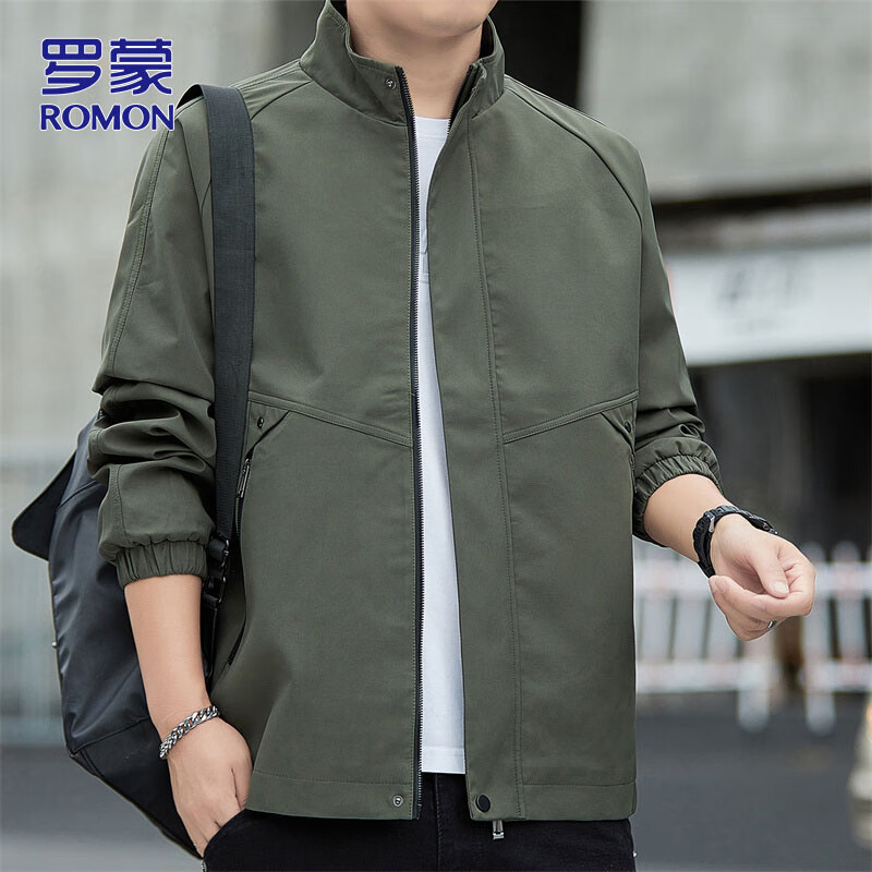 ROMON Men's Military Green 4XL Casual Jacket