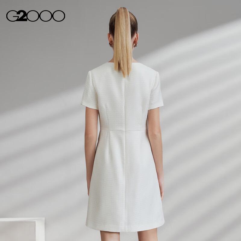 G2000 Coarse Floral Print Dress - Elegant Chanel-Style