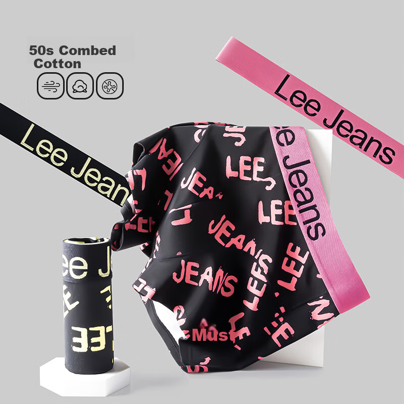 Lee Men's Trendy Printed Cotton-Feel Boxer Briefs