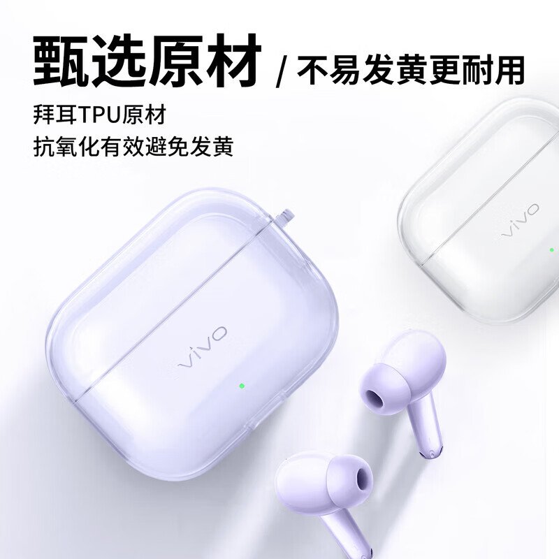 ESCASE iQOO TWS5 Transparent Protective Case with Anti-Loss Strap