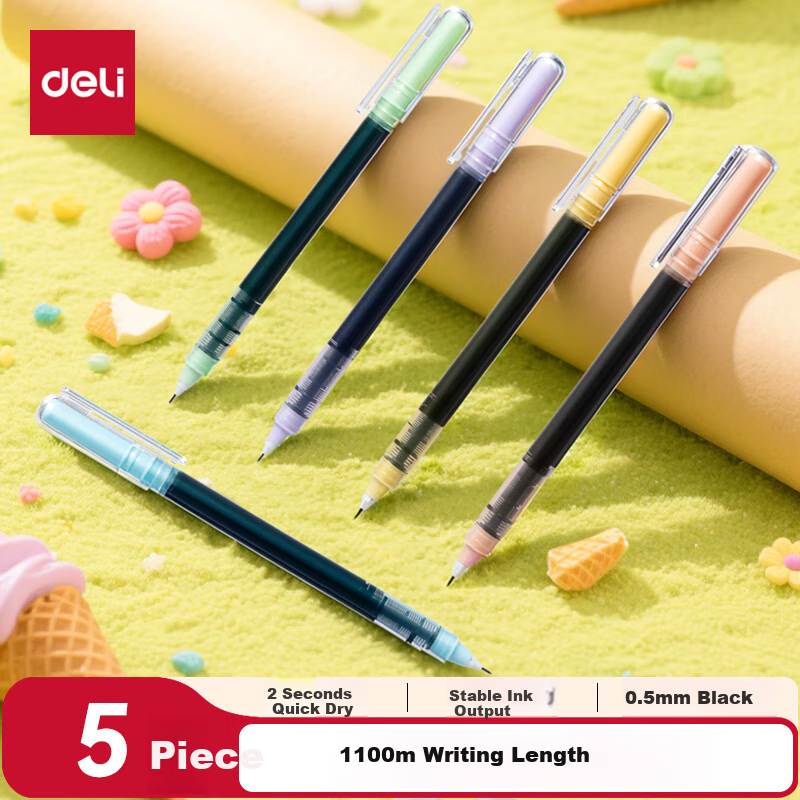 Deli Gel Pen - Quick-Drying 0.5mm Full Needle Tube