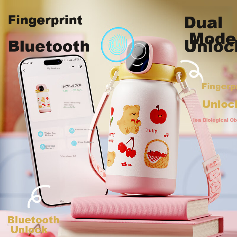 WOBUBIO Smart Fingerprint Kids Water Bottle