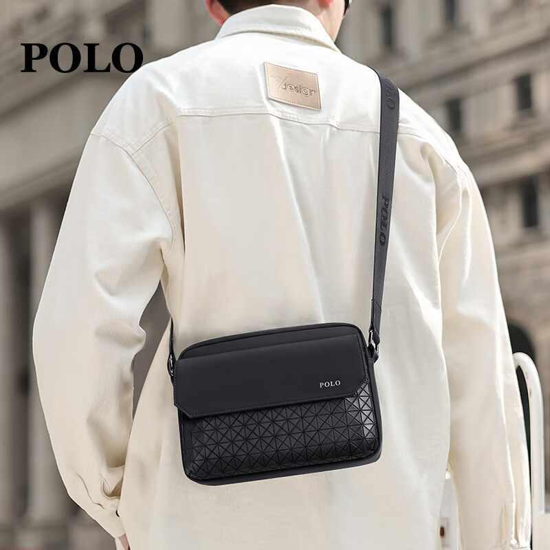 POLO Men's Diamond Pattern Shoulder Bag