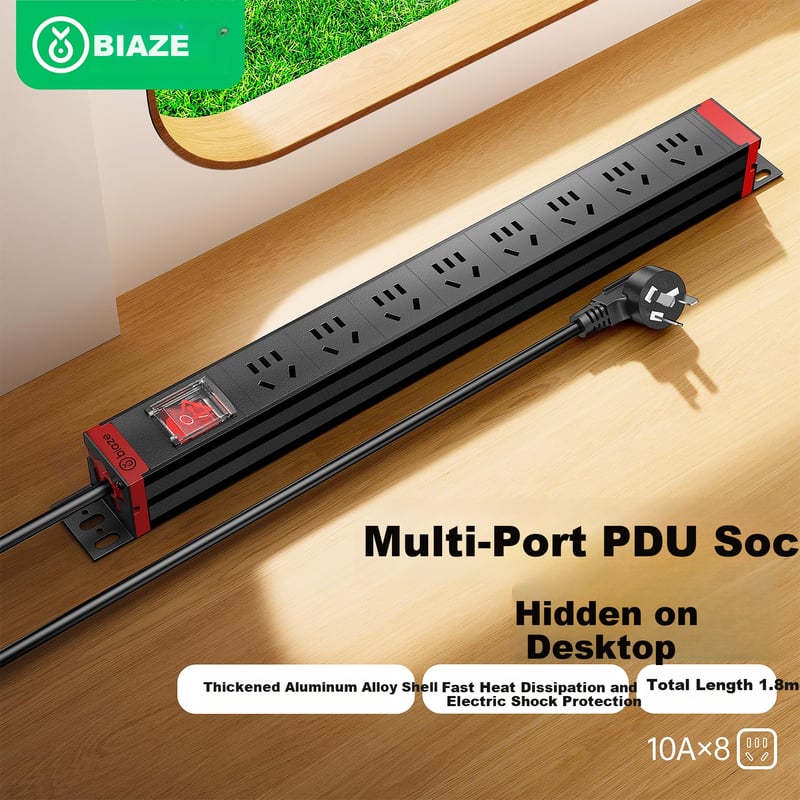 BIAZE PDU 8-Outlet Gaming Cabinet Power Strip