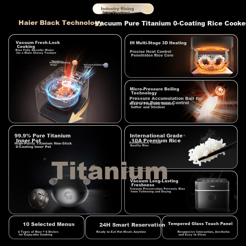 Haier Titanium Rice Cooker 4L Large Capacity