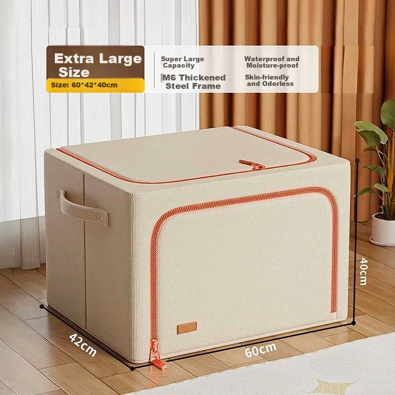 Jiabangshou Heavy-Duty Steel Frame Storage Box - Quilt & Clothing Organizer