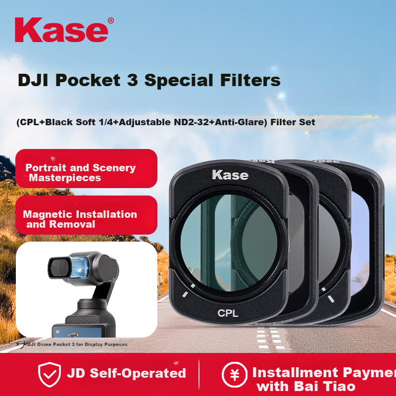 Kase DJI Pocket 3 Filter Kit - CPL + ND + Anti-Light Damage
