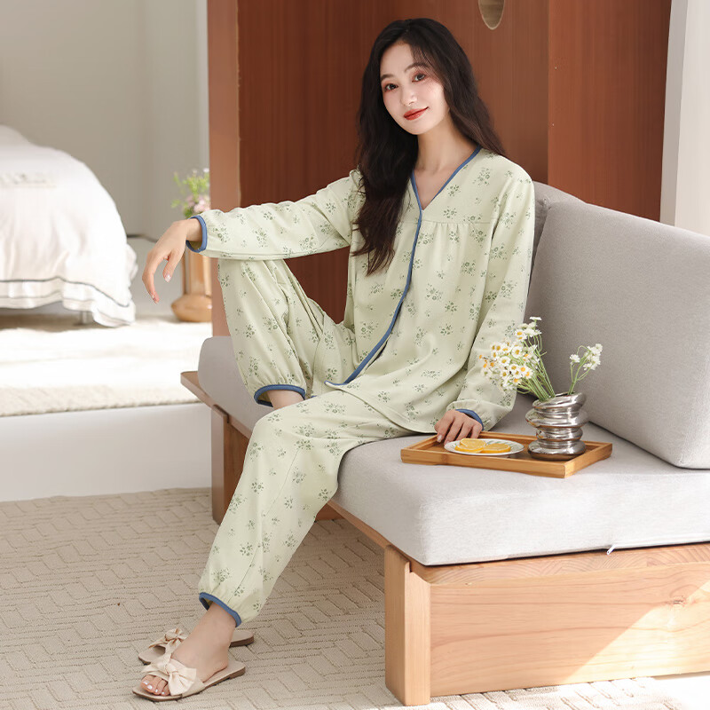 Fenteng Kean Women's Cotton Long Sleeve Loungewear Set