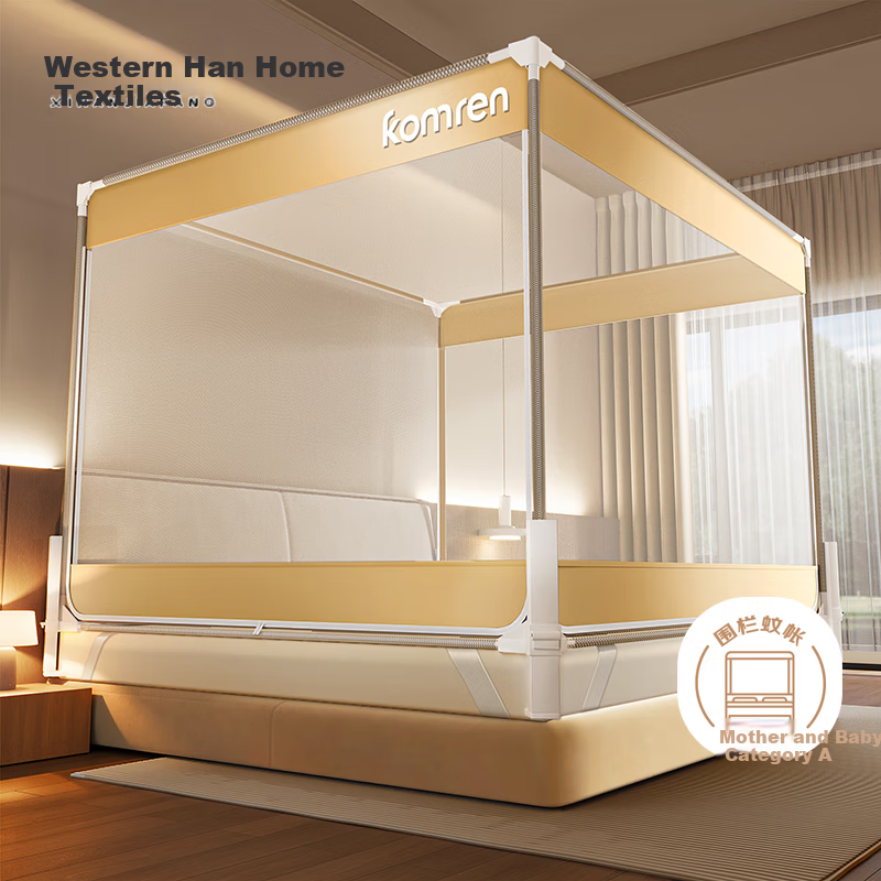 XIHAN Baby Anti-Fall Playpen Mosquito Net with 3 Doors
