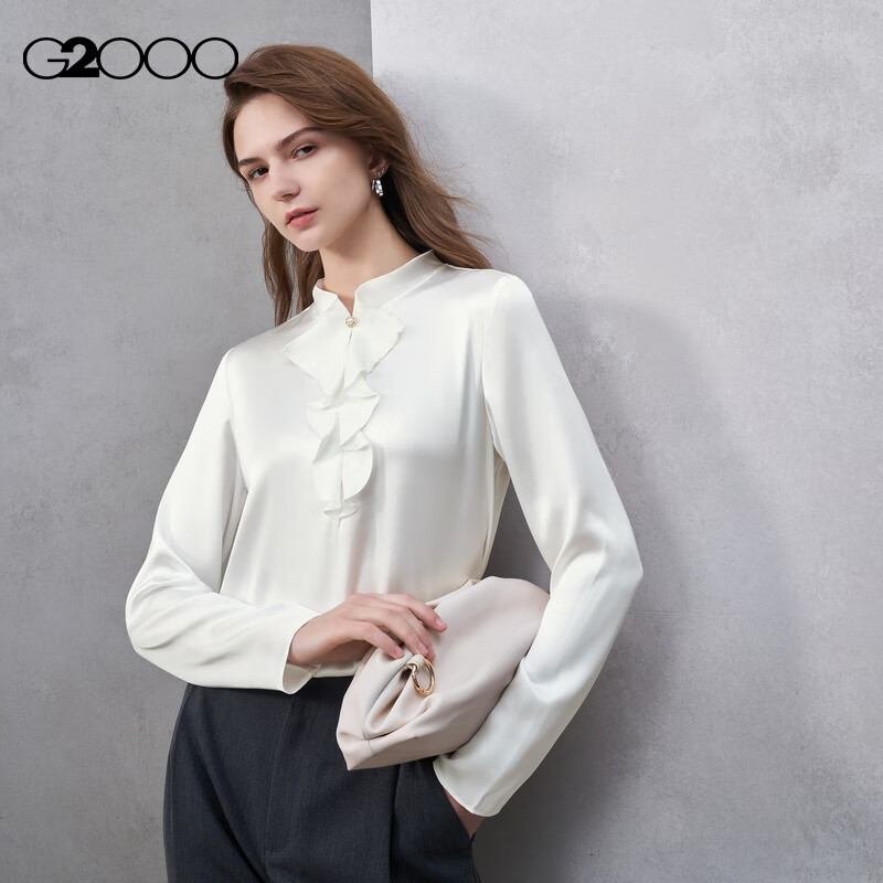 G2000 Satin Ribbon Stand Collar Shirt