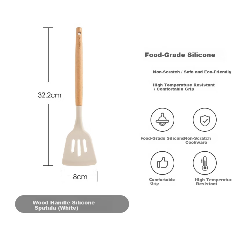Carrot Wooden Handle Silicone Turner Spatula