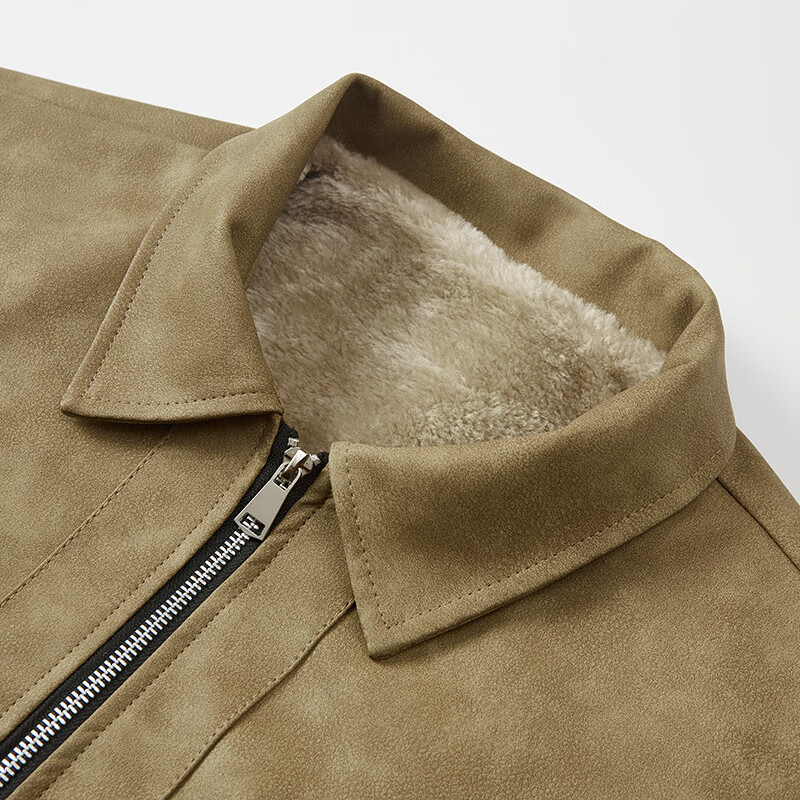 JEEP SPIRIT Vintage Fleece-Lined Leather Jacket