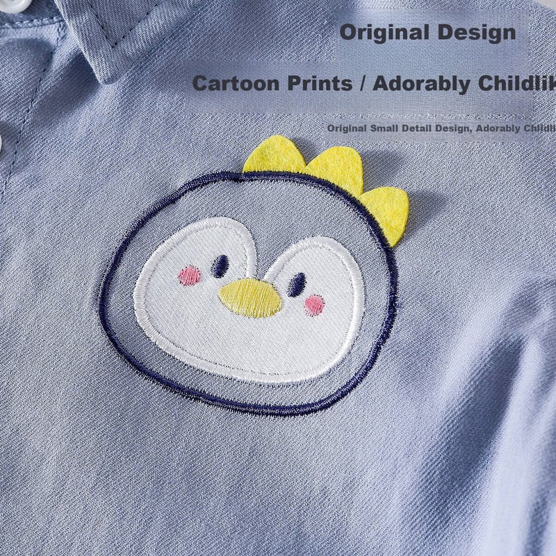 Doxiluca Boys' Penguin Print Shirt