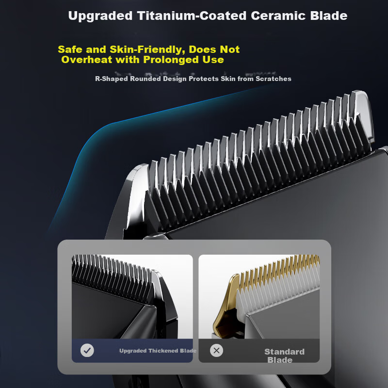 Qiman Professional Hair Clipper with Dual Power and Titanium Blades