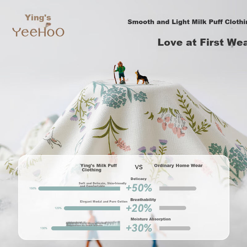YEEHOO Cream Mousse Cotton Pajamas for Girls