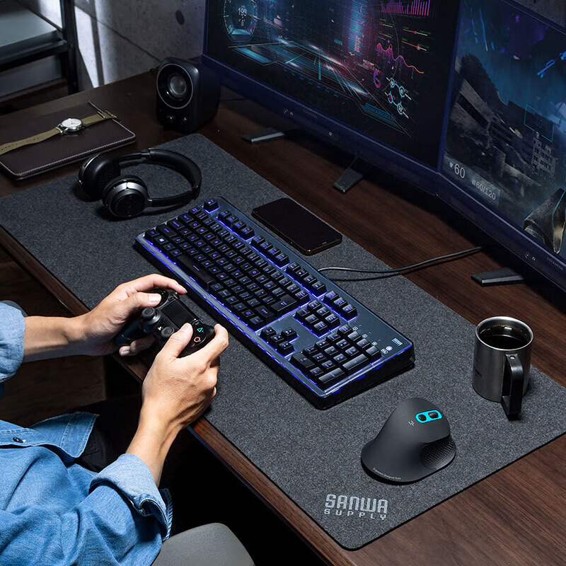 SANWA Large Desk Mat - Skin-Friendly Gaming Mouse Pad