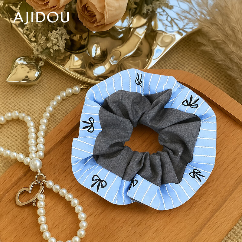 AJIDOU Double Color Bow Hair Tie