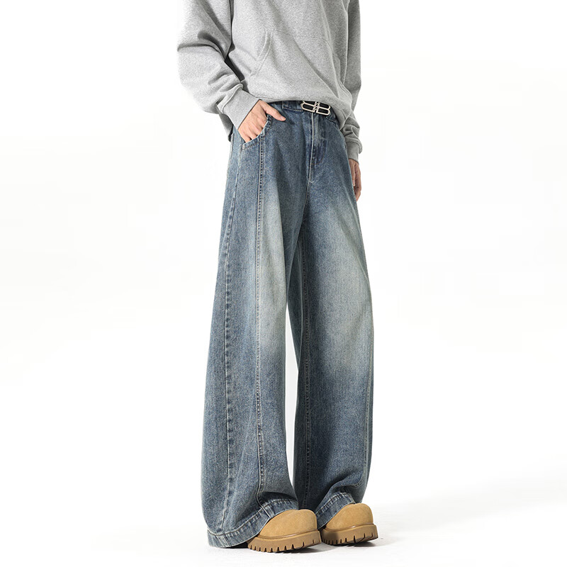 Homlean Men's Vintage Loose Jeans HX02