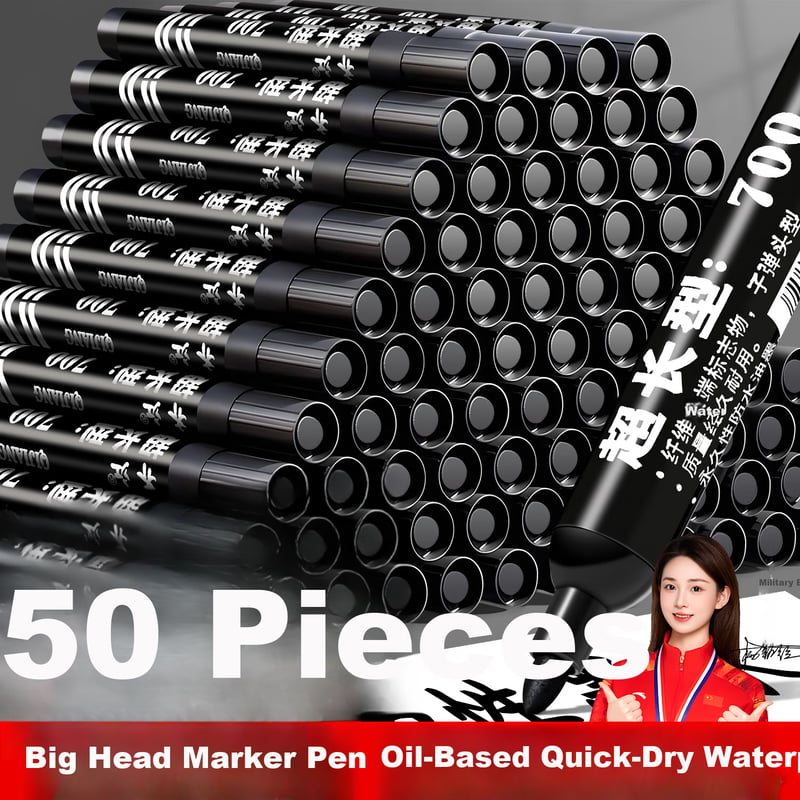 Mingyu Black Thick Tip Marker Pen 50pcs