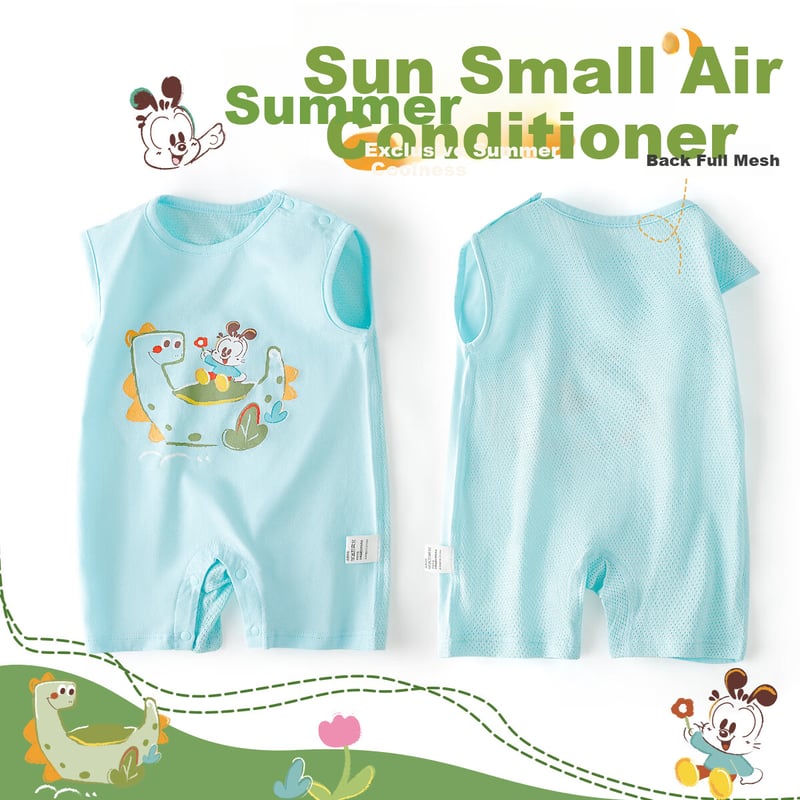 BOBDOG Baby Romper - Green Riding Dinosaur Onesie