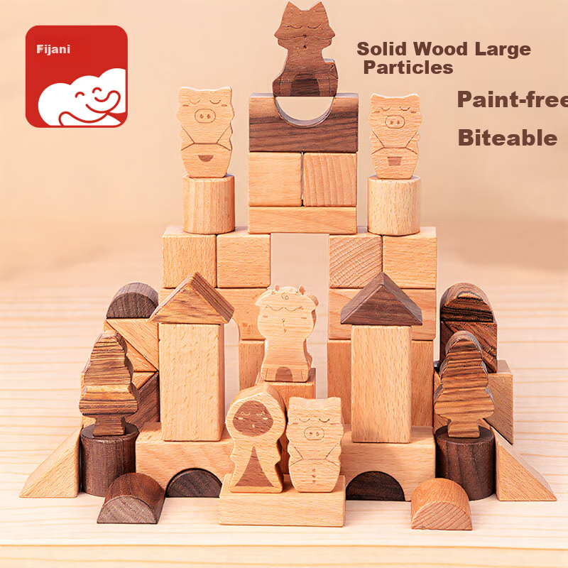FN Solid Wood Chewable Building Blocks - 50 Large Pieces