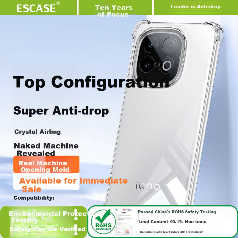 ESCASE ImpactShield for iQOO Z10 Turbo+/Pro - Full Coverage Shockproof Case