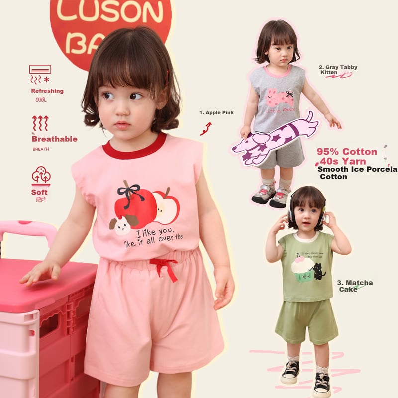 LUSON Little O Dad Baby Girl Vest Set