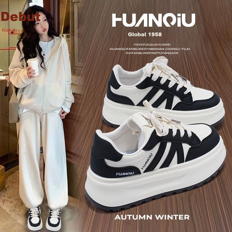 HUANQIU 2025 Autumn White Sneakers for Women