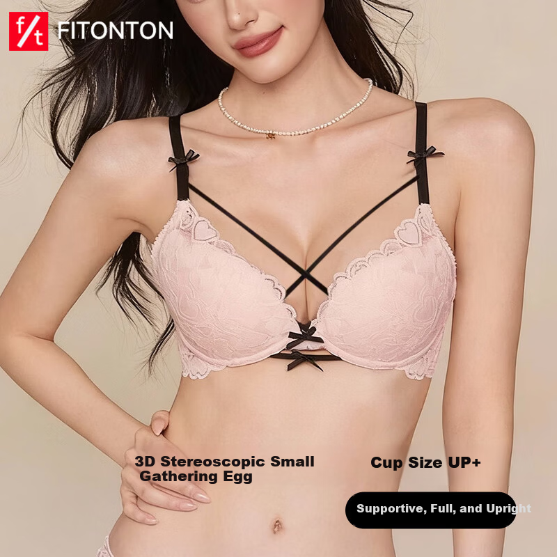 FitonTon Push-Up Bra - Anti-Sagging, Sexy Lace Wireless Bra