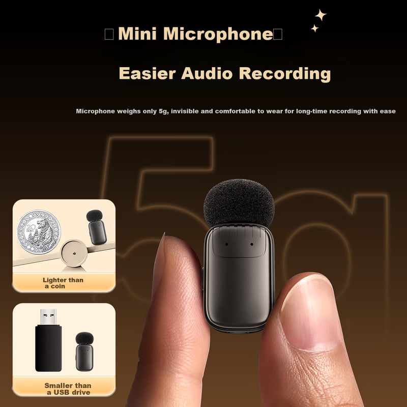 Zhiguozhe Wireless Lavalier Mic - 3-Level Noise Reduction & AI Voice Change