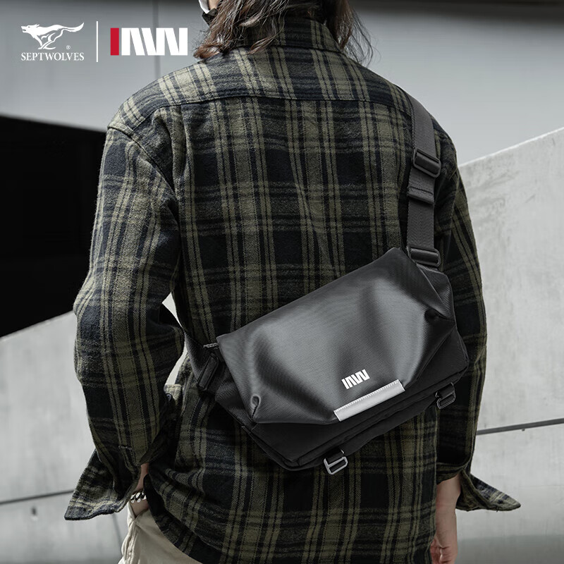 SEPTWOLVES Men's Large Crossbody Bag with Magnetic Closure
