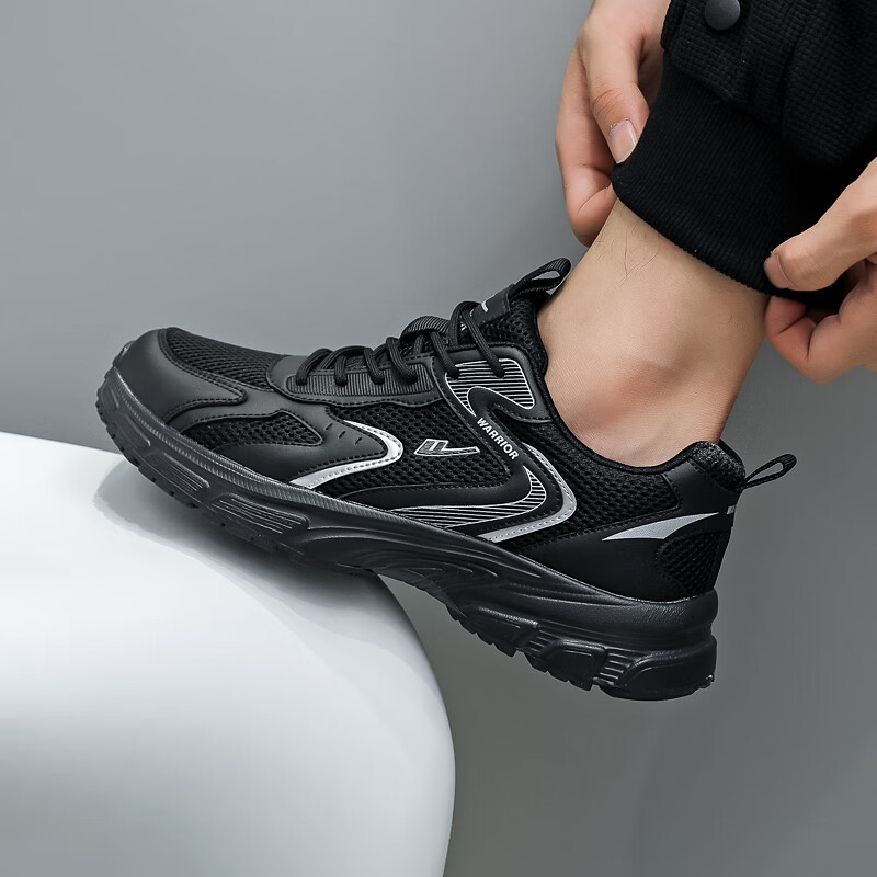 Warrior Men's Breathable Sneakers - Black and Gray