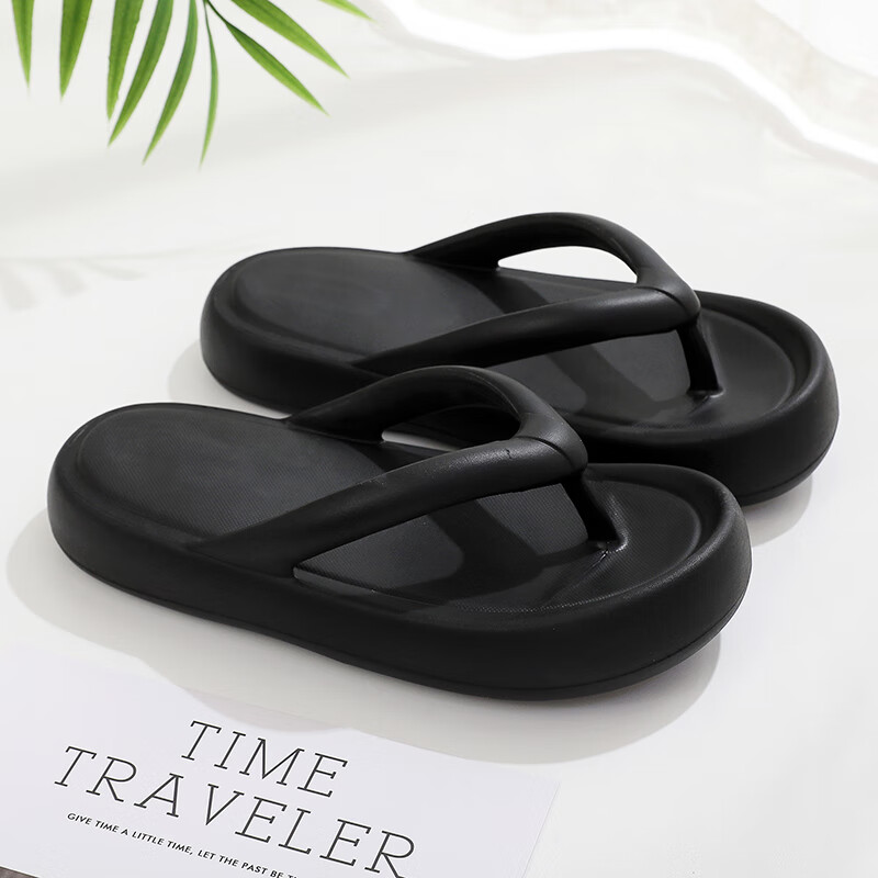 GUOLUOFEI Thick-Soled Flip-Flops for Women Summer Non-Slip Beach Sandals