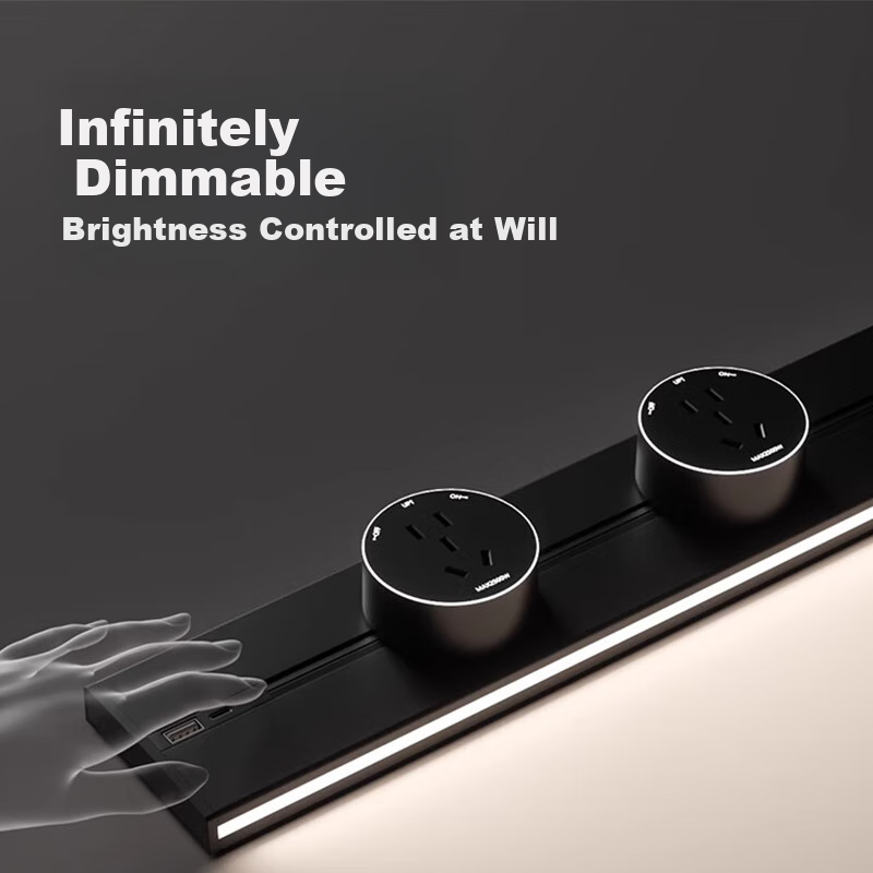Aokesi Movable LED Strip Track Socket with USB Sensor Light