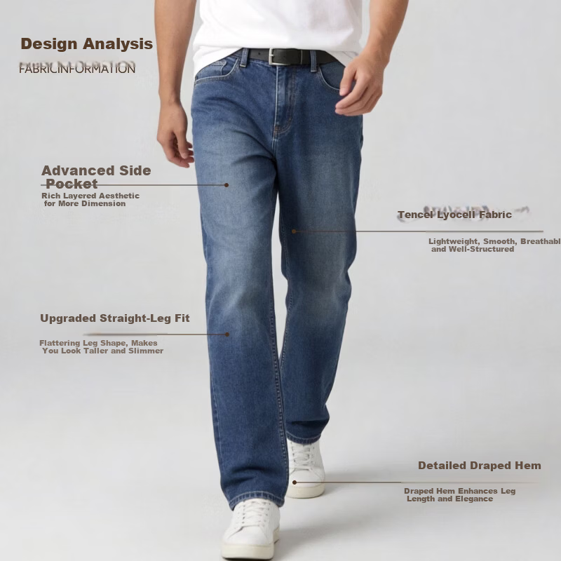 BLAG Men's Tencel Summer Jeans - Loose Straight Leg