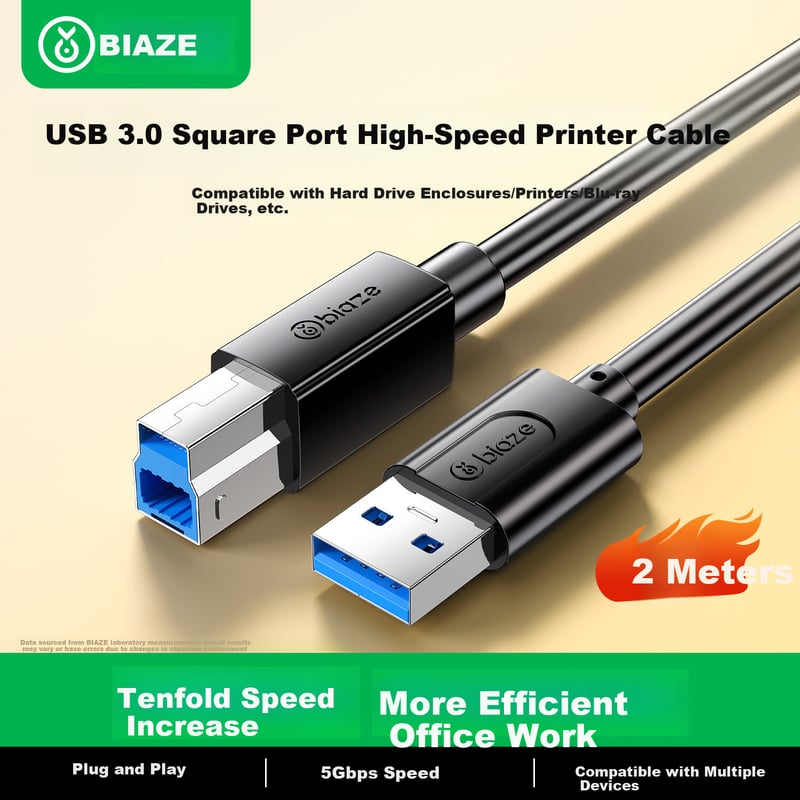 BIAZE USB 3.0 High-Speed Printer Cable