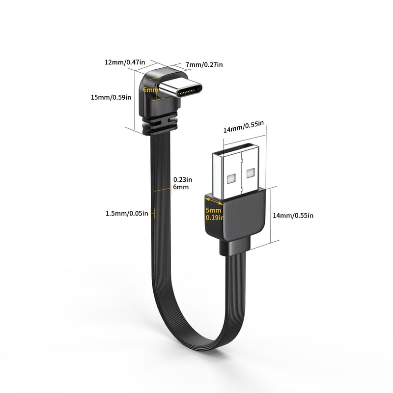 JUXIN Anti-Freeze USB C Bent Fast Charging Cable